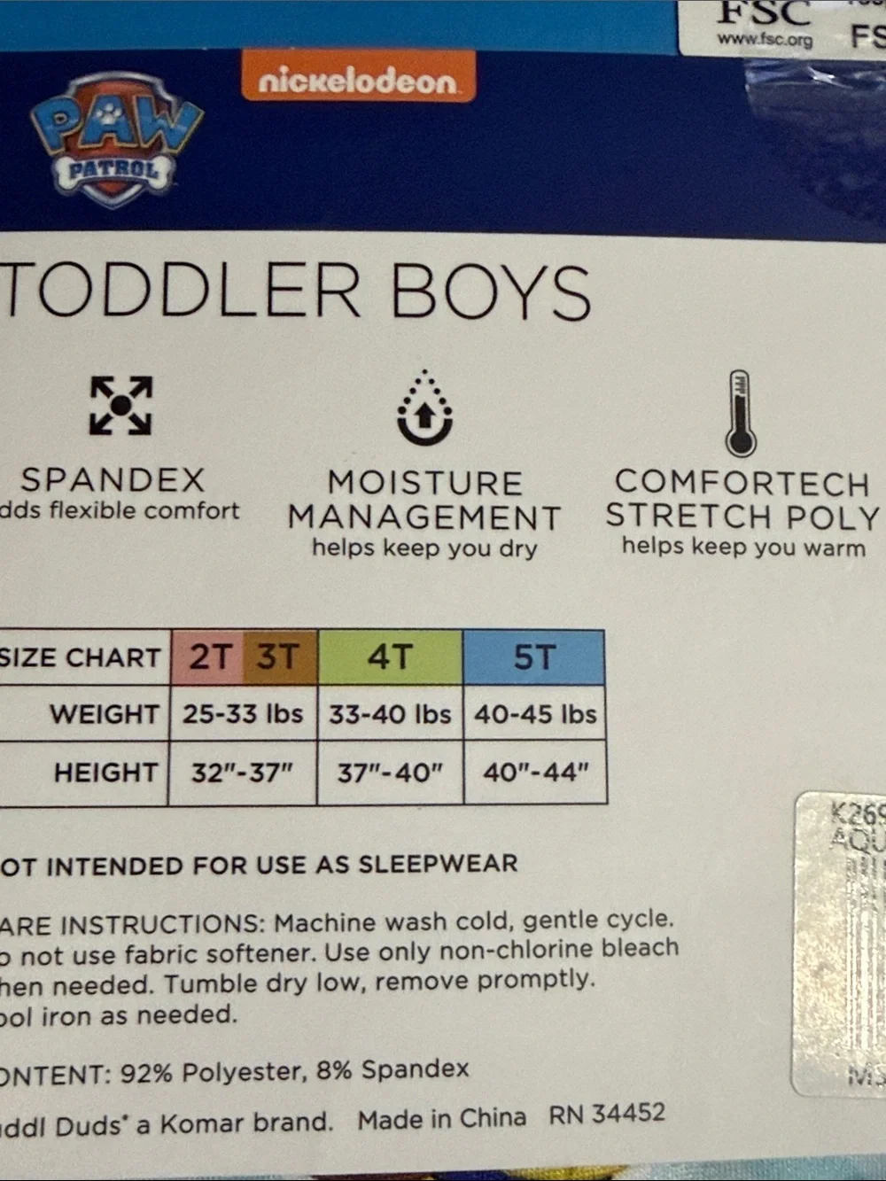 Toddler Cuddl Duds Paw Patrol Long Sleeve Crew & Pant Set